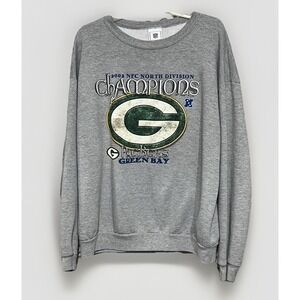 Vintage 2002 Green Bay Packers NFC North Champions Sweatshirt NFL Gray